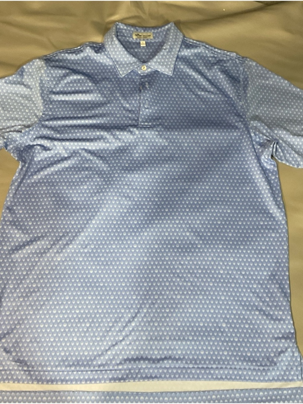 Peter Millar Sky Blue Geo-Print Performance Polo